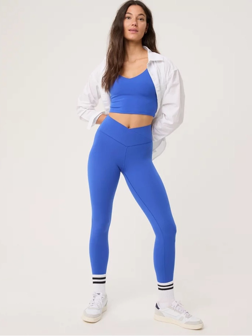 OFFLINE By Aerie Real Me High Waisted Crossover Legging Yearbook Blue size M